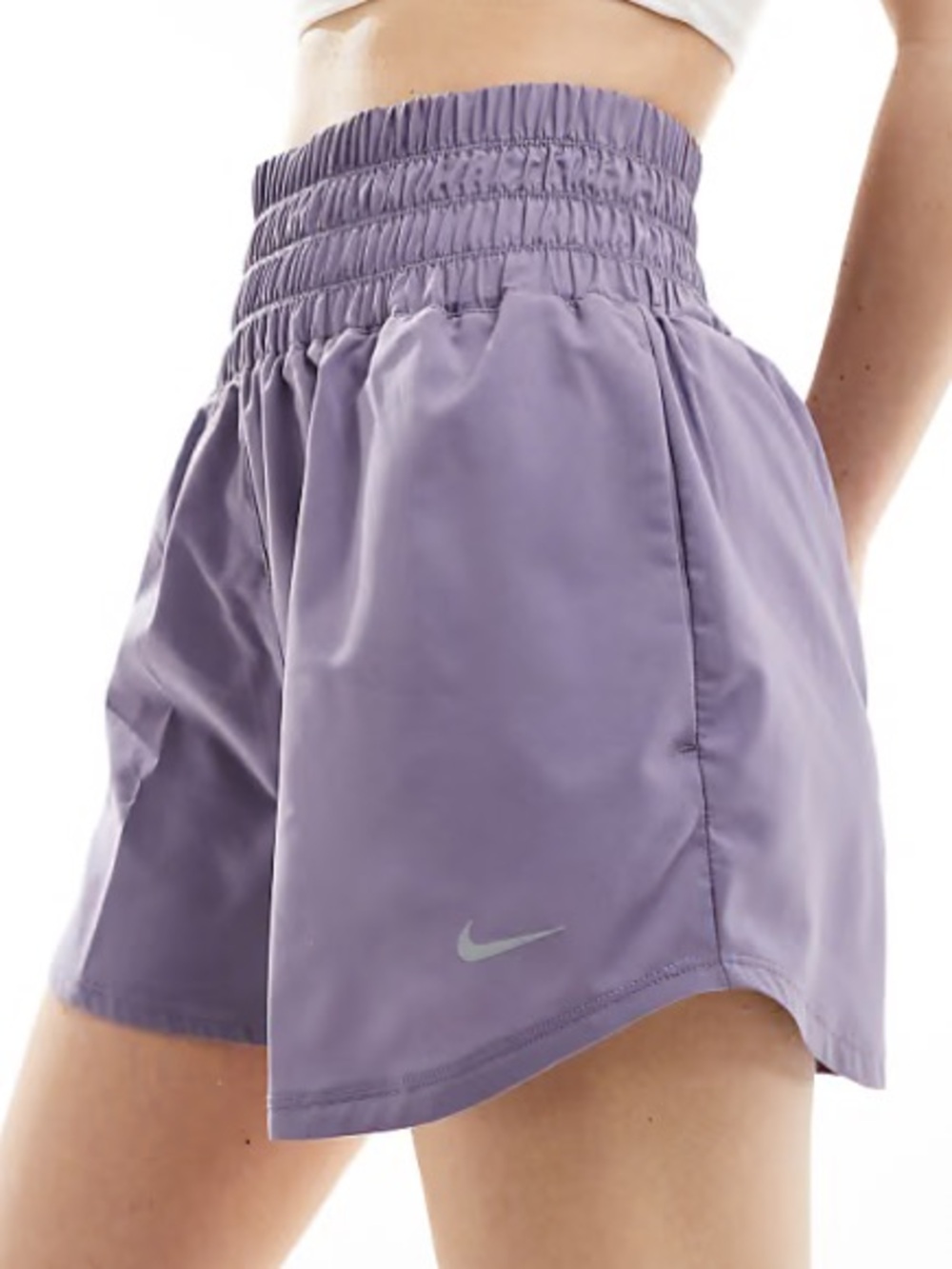 Nike Women's One Dri-FIT Ultra High-Waisted Brief-Lined Shorts Lilac Bloom M